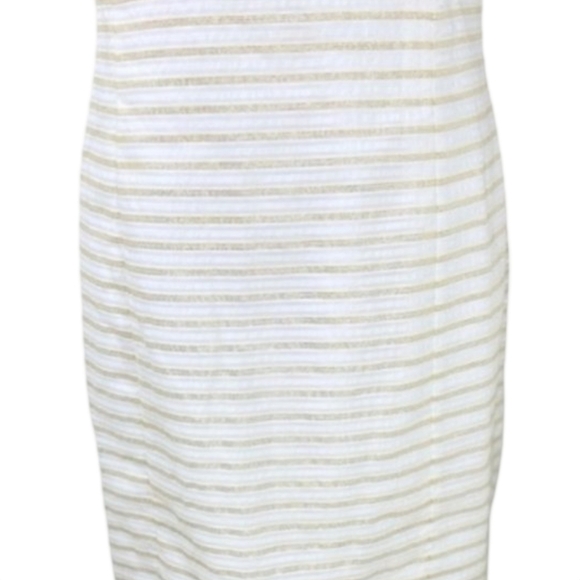 Lilly Pulitzer Henley Dress NWT Size 6 White Gold Metallic Stripes Bow - Picture 7 of 14